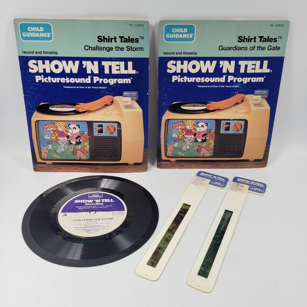 VTG Shirt Tales Story Record + Filmstrip Hallmark Show 'N Tell Picturesound Lot